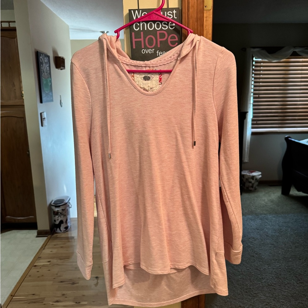 Pink Hooded Women's Top